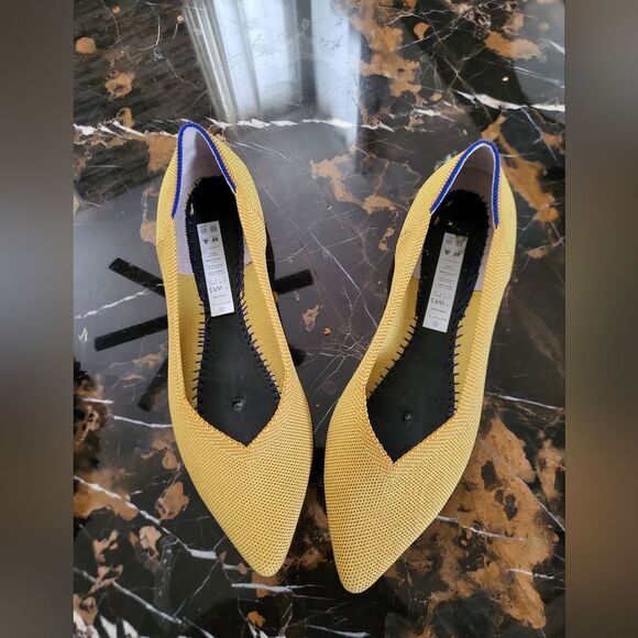 Rothy’s Marigold The Point Flats Retired Color Mustard Sz 9.5 - Picture 1 of 10